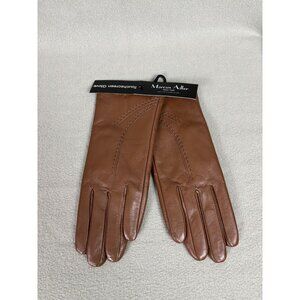 Marcus Adler Brown Leather Women's Touchscreen Gloves Size Large New With Tag's